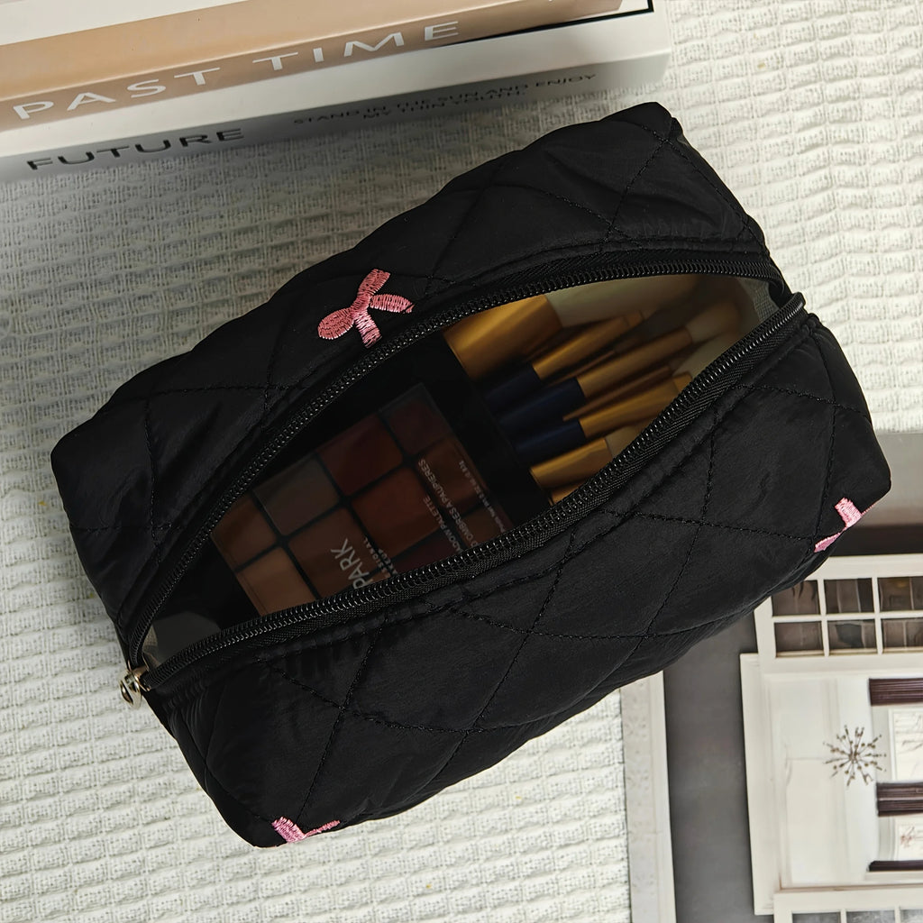 Quilted Floral Makeup Bag – Large Travel Cosmetic Bag Set Travel Cosmetic Bag Babs