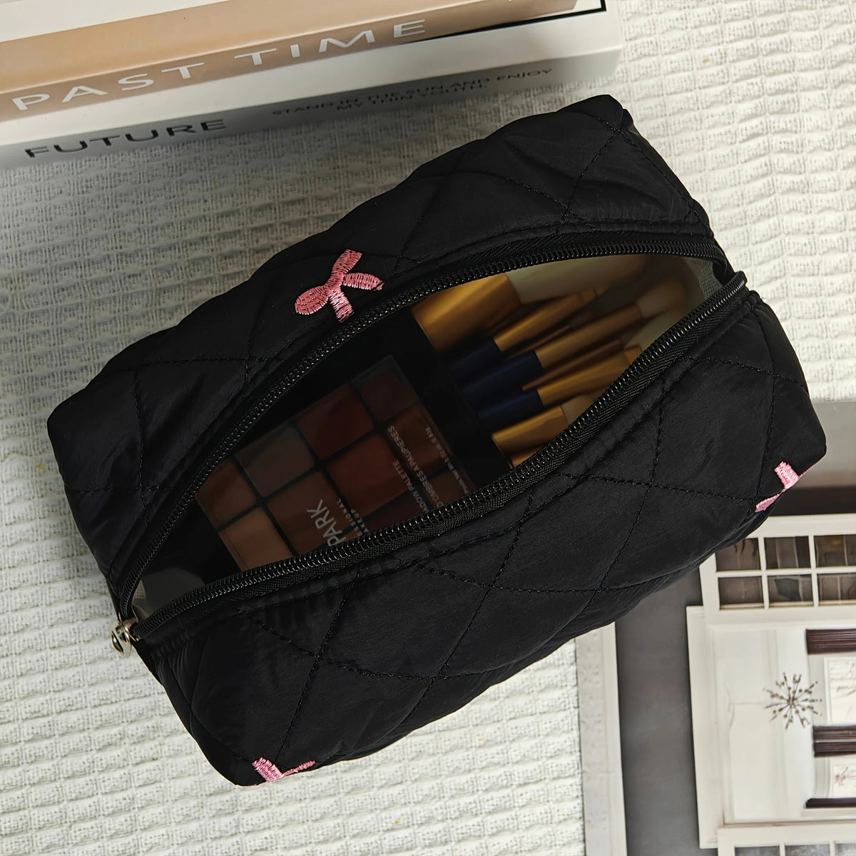 Quilted Floral Makeup Bag – Large Travel Cosmetic Bag Set Travel Cosmetic Bag Babs