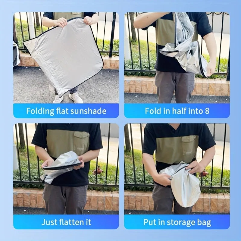 Car Windshield Sunshade – Heat-Insulating UV Block, 100% Polyester Car Window Sunshade Babs