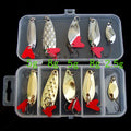10-Piece Metal Jig Spoon Spinner Fishing Lure Set + Tackle Box Fishing Lure Set Babs 10pcs
