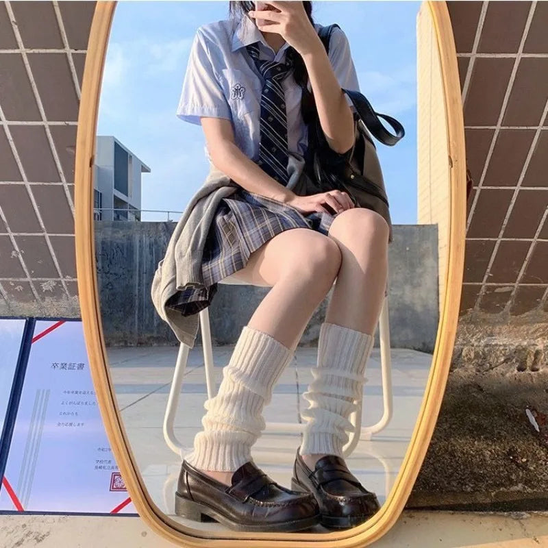 Harajuku Slouch Socks – Y2K Korean Loose Knit Leg Warmers Knit Slouch Socks Babs