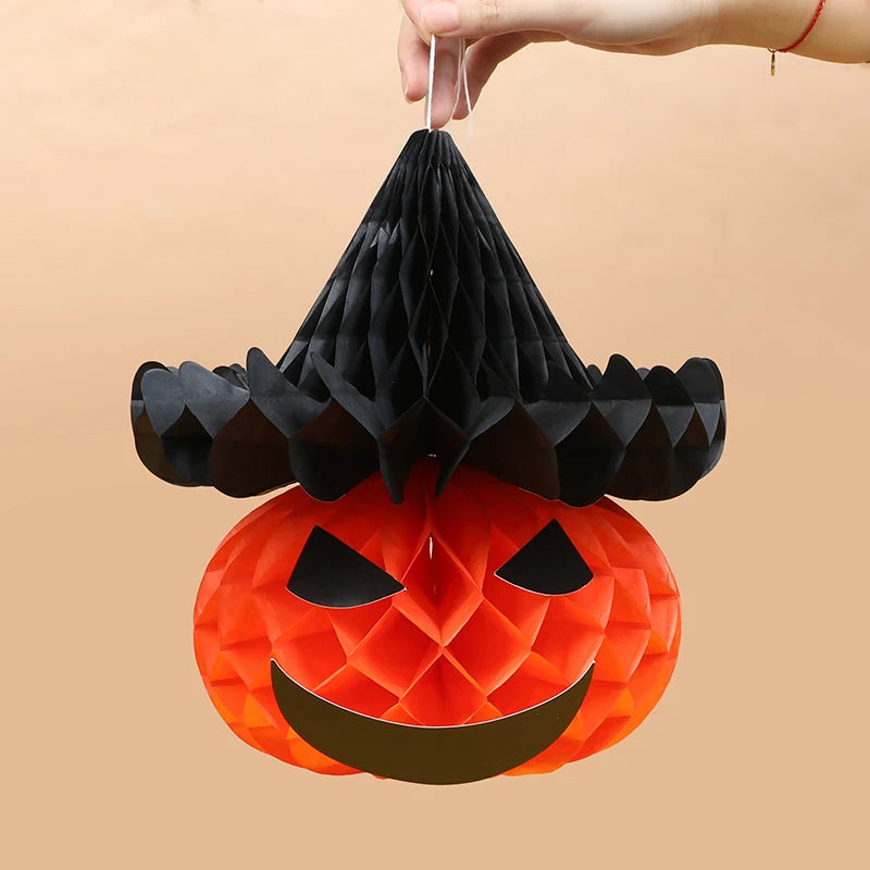 5-Piece Halloween Honeycomb Ball Set – Pumpkin & Spider Decor Halloween Hanging Decor Babs
