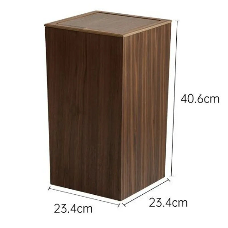 Luxury Solid Wood Flip-Top Trash Can | Large Rectangular Bin Wooden Trash Can Babs