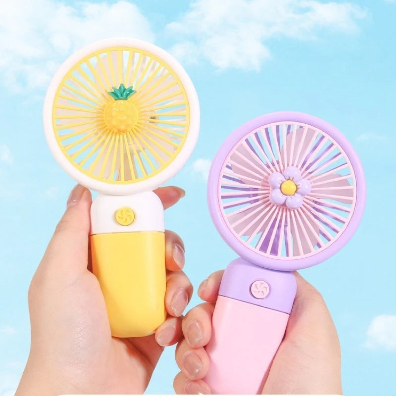 Fruit-Shaped Mini Handheld Fan – USB Rechargeable & Phone Stand Handheld Mini Fan Babs