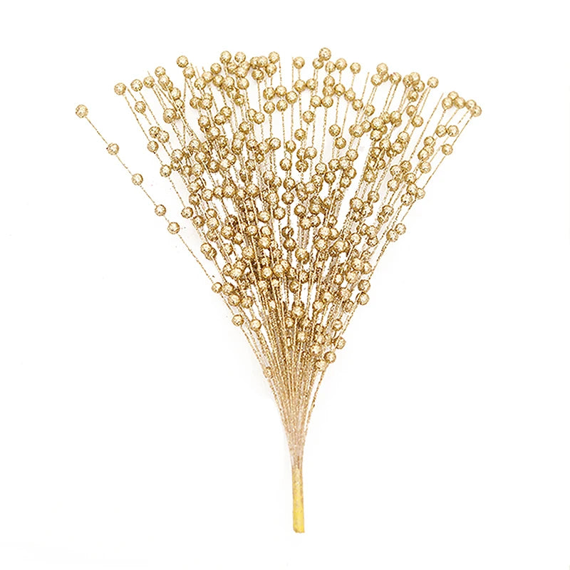 Glitter Christmas Berry Artificial Foam Flower Stem | DIY Décor Artificial Flower Stem Babs Gold