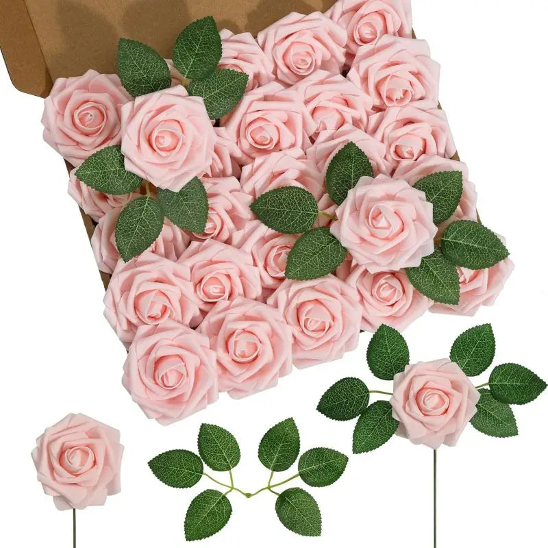 Artificial PE Foam Roses – Wedding, Home & Party Décor Artificial Flowers Babs Deep Pink 25 pcs