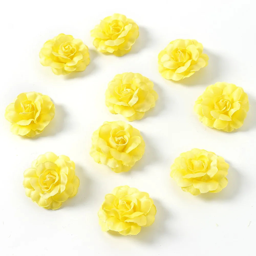 Yellow Silk Artificial Rose Heads – Wedding & Home Décor DIY