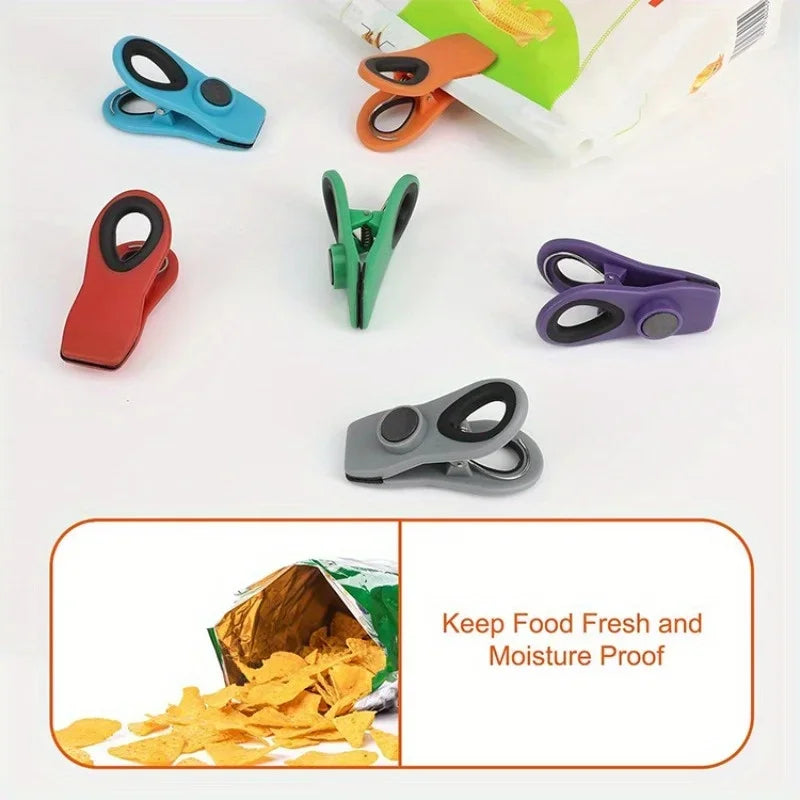Magnetic Reusable Bag Clips for Food Storage – 3 or 6 Pack Magnetic Bag Clips Babs