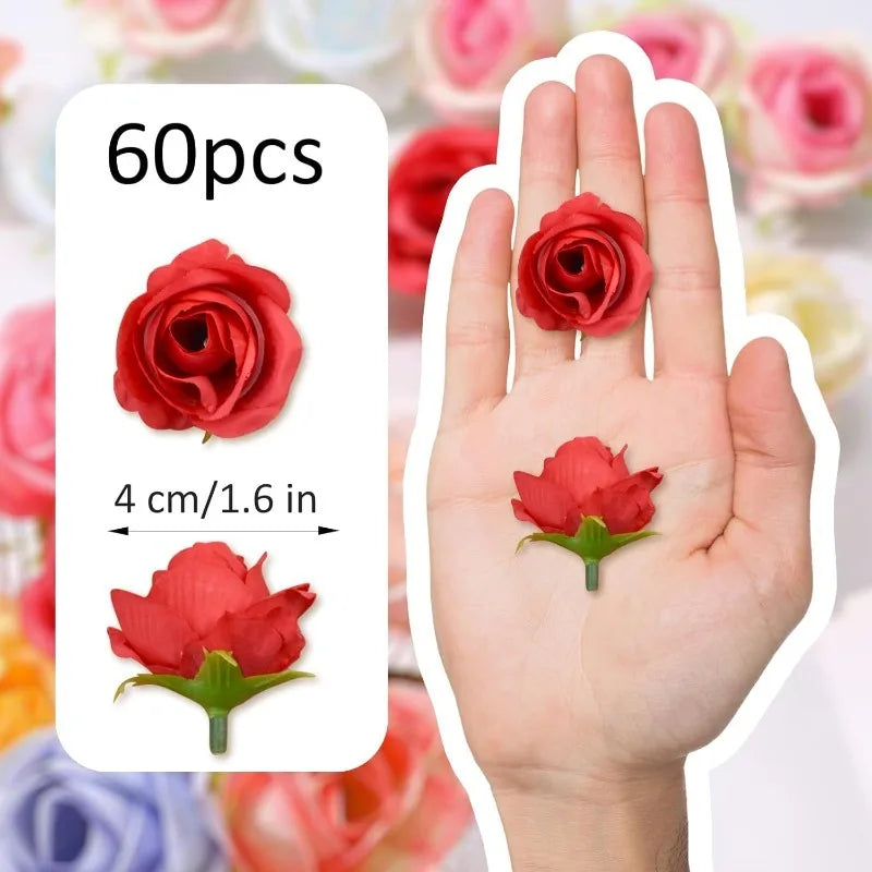 10 Pcs Mini Silk Artificial Rose Flower Heads for DIY Decor Artificial Silk Flowers Babs