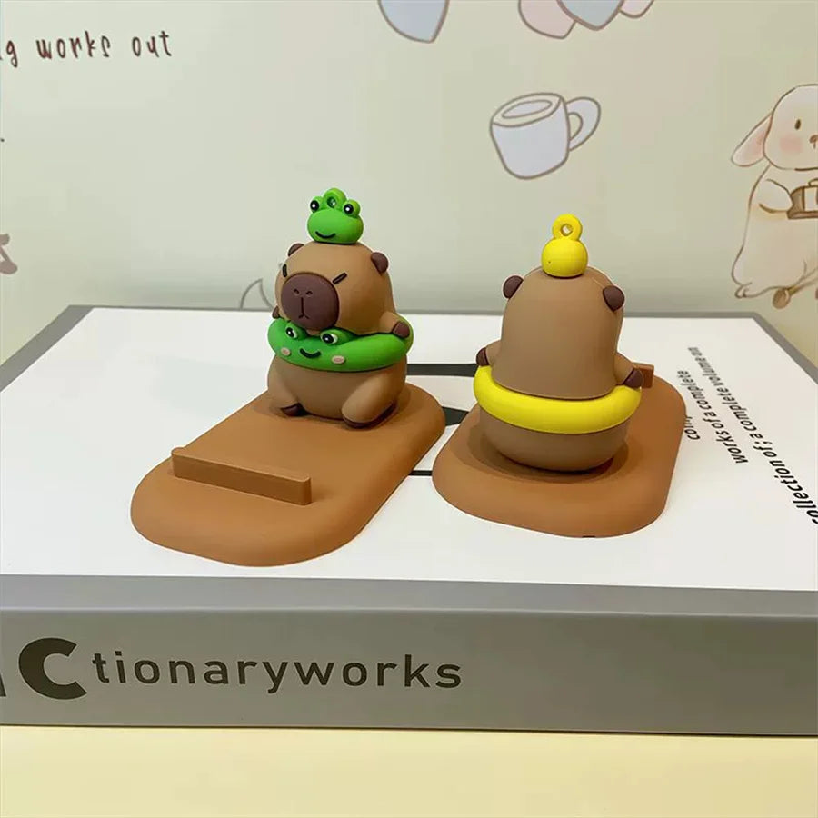 Capybara Phone Stand – Cute Desktop Decor & Mobile Holder Novelty Phone Stand Babs