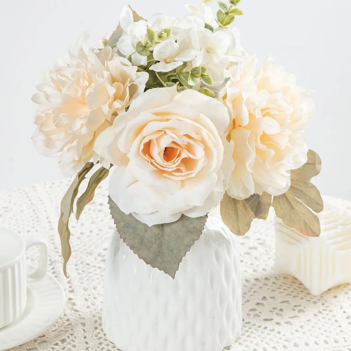 Silk Rose & Peony Artificial Bouquet – Wedding & Home Décor Artificial Flower Bouquet Babs
