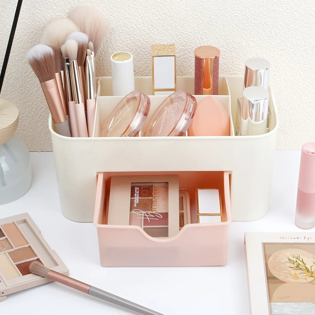 Makeup Organizer with Drawer & 6 Compartments | Cosmetics Box Makeup Organizer Babs