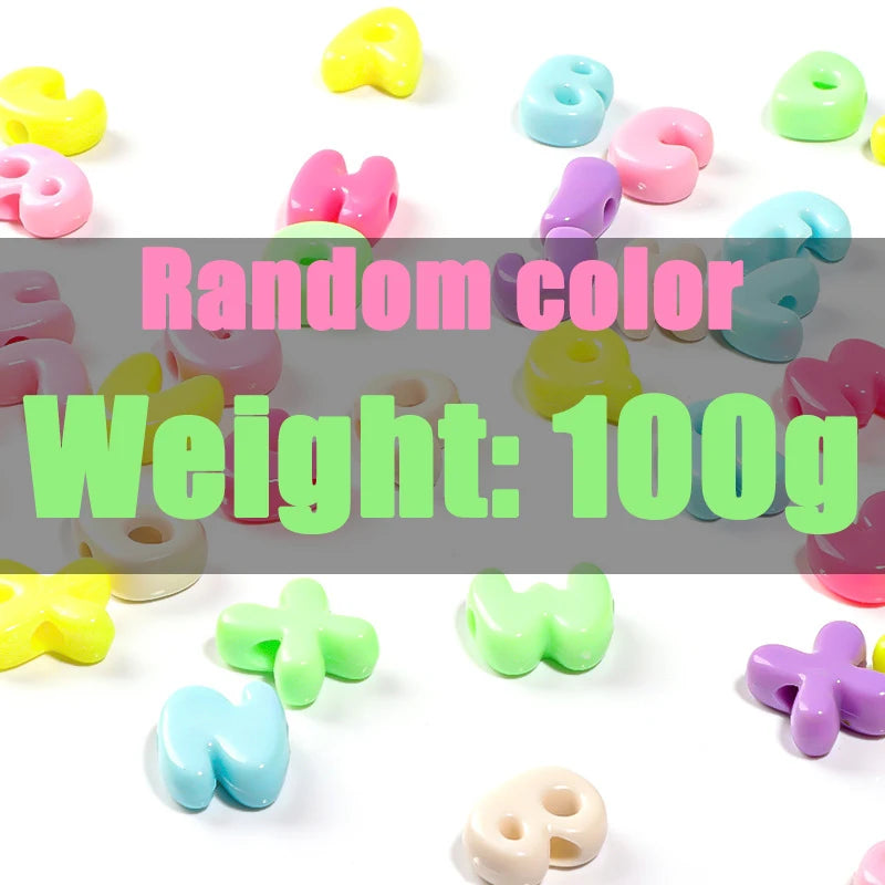 100g A-Z Acrylic Chunky Letter Beads for DIY Jewelry & Crafts Alphabet Craft Beads Babs Random color 100g Random Color 100g