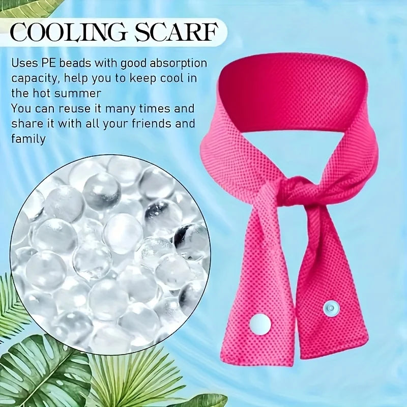 Cooling Ice Scarf – Outdoor Sports Headband & Sweat Wipe Cooling Sports Scarf Babs Red