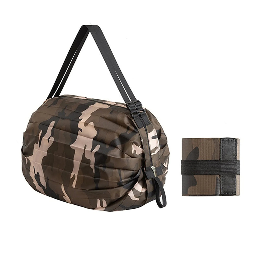 Foldable Nylon Shopping Bag – Large Camo Tote with Handle Foldable Tote Bag Babs