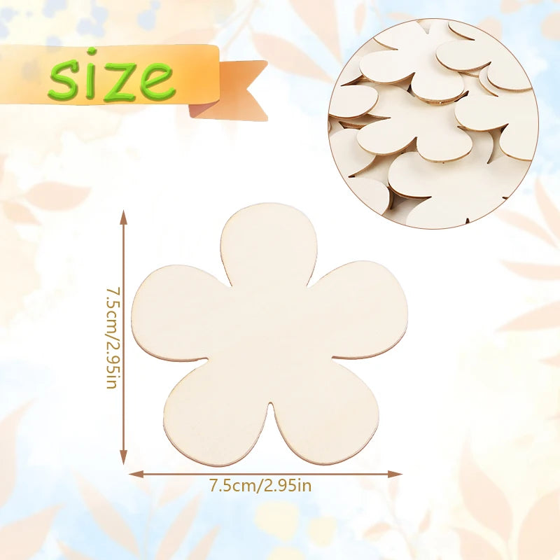 Unfinished Wooden Flower Discs – DIY Blank Wood Craft Ornaments Wood Craft Blanks Babs