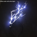 5-Pack LED Glow Deer Antler Headbands – Party Props LED Party Headband Babs whtie lights