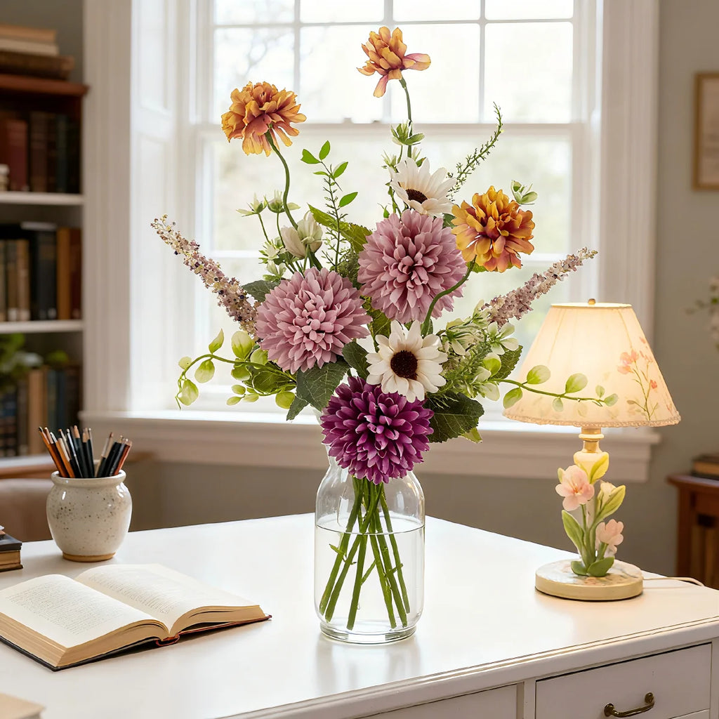 Silk Artificial Chrysanthemum Bouquet – Wedding & Home Décor Artificial Flower Bouquet Babs