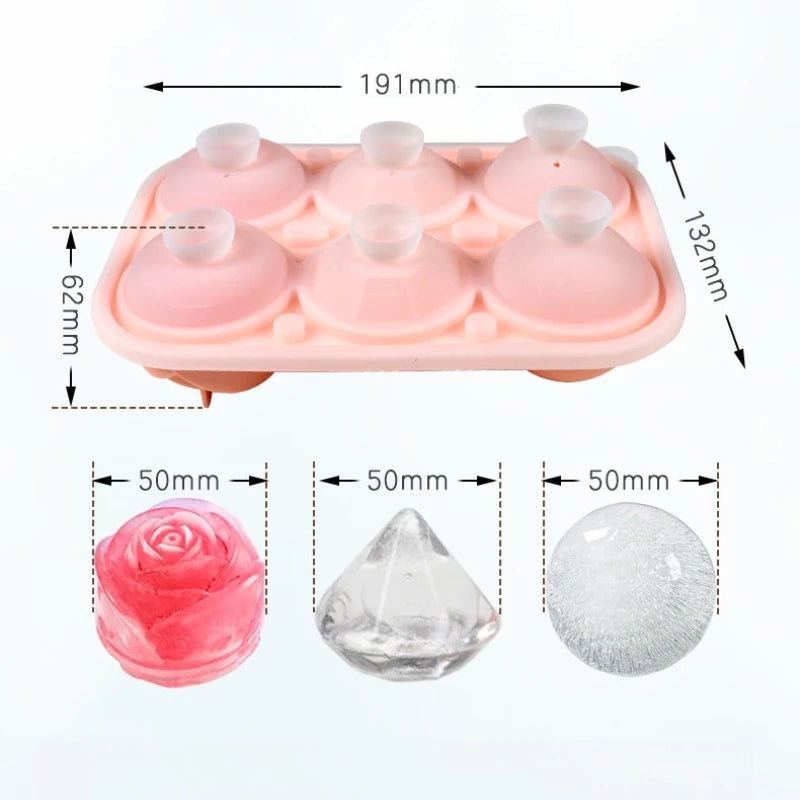 Silicone Ice Cube Mold – Rose, Diamond & Hockey Shapes Silicone Ice Mold Babs