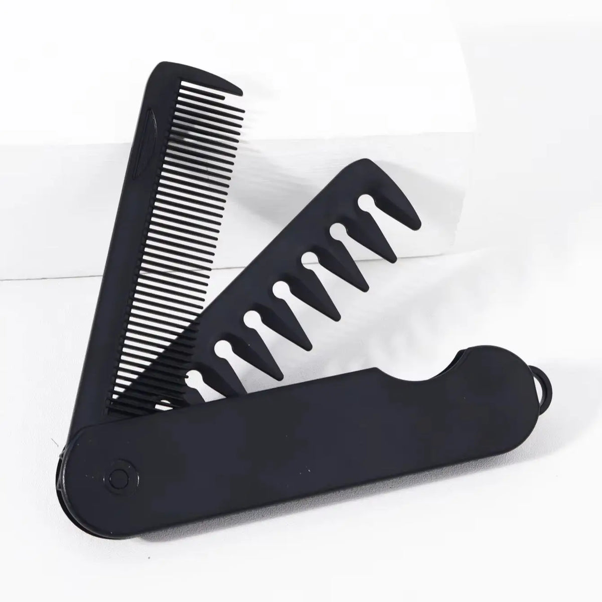 2-in-1 Folding Hair & Beard Comb – Dual Tooth Travel Comb Folding Beard Comb Babs