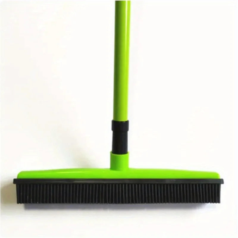 Pet Hair Rubber Broom & Squeegee – Multi-Surface Floor Brush Pet Hair Broom Babs Grass Green
