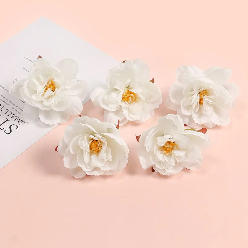 White Artificial Rose Flower Heads – Wedding & Home Decor