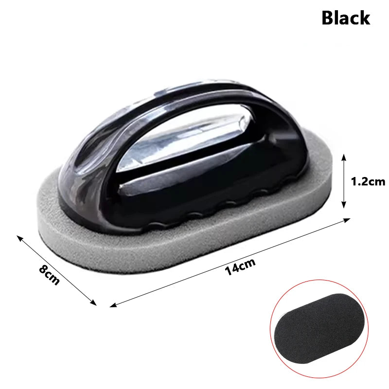 Diamond Sponge Scrub Brush with Handle – Kitchen & Bath Cleaner Scrub Cleaning Brush Babs black