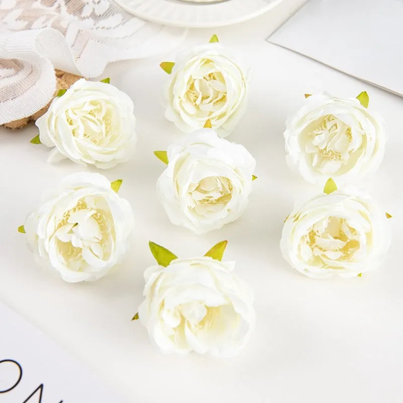 Silk Artificial Rose Heads 30 or 80 Pcs – Wedding & Home Décor Artificial Silk Flowers Babs WHITE 30 pieces