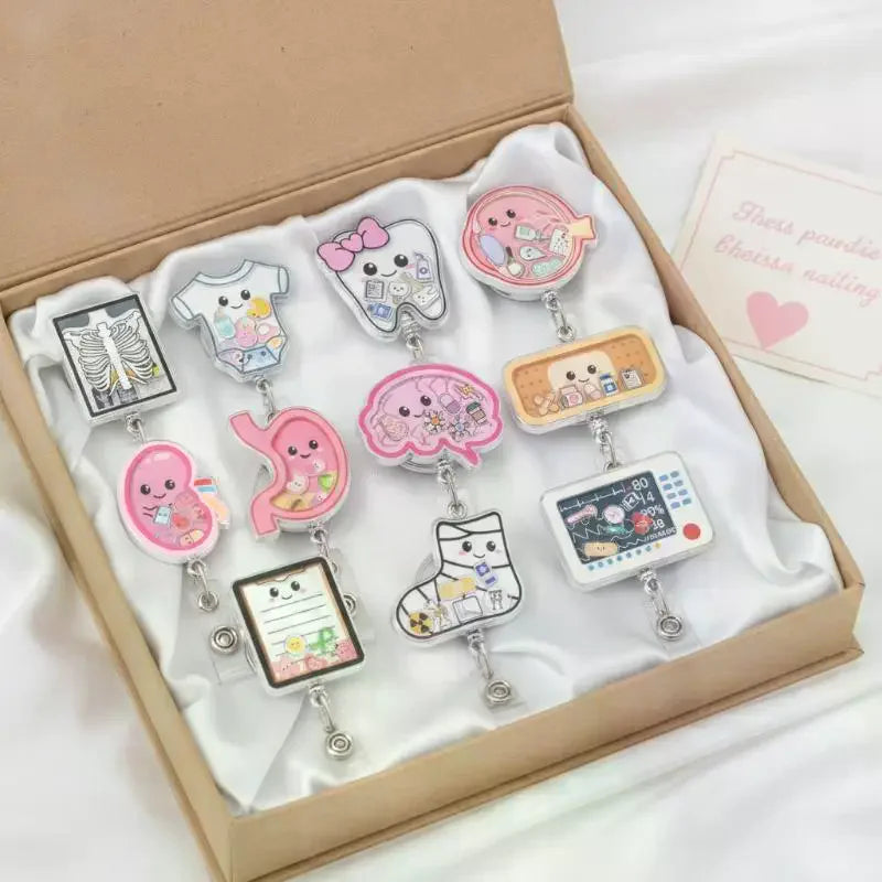 Anime Organ Shaker Retractable Badge Reel with Alligator Clip Retractable Badge Reel Babs