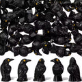 20pcs Glow in the Dark Black Crow Figurines – Halloween Decor Halloween Figurines Babs Black 20Pcs