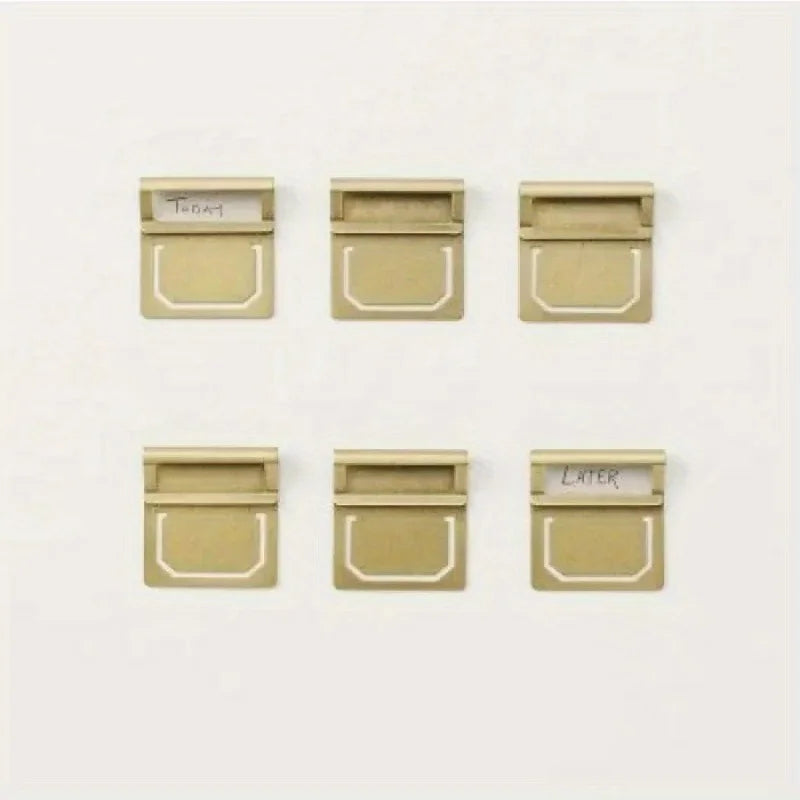 6pcs Retro Brass Bookmark Clips for Midori Traveler's Notebook Metal Bookmark Clips Babs 6 pcs