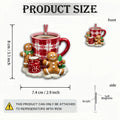 Gingerbread Fridge Magnet Red Checkered Acrylic Xmas Decor Holiday Fridge Magnet Babs Red