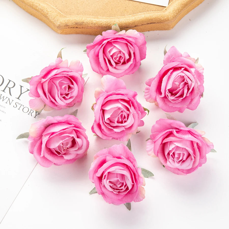 Artificial Silk Rose Heads for Wedding, Home Decor & DIY Crafts Artificial Flower Heads Babs Pink 20 Pieces