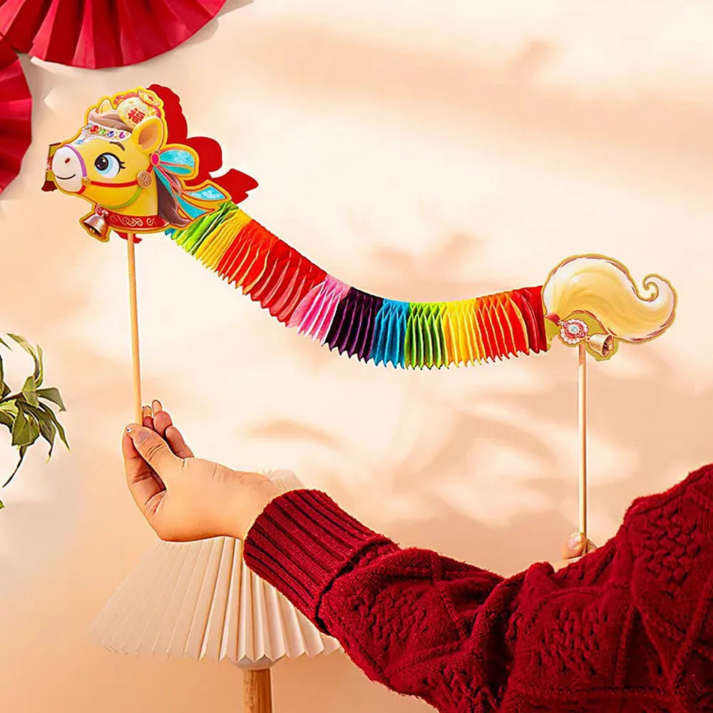 Chinese Paper Dance Horse 3D Handmade Ornament – 2026 Paper Craft Ornament Babs Style 1