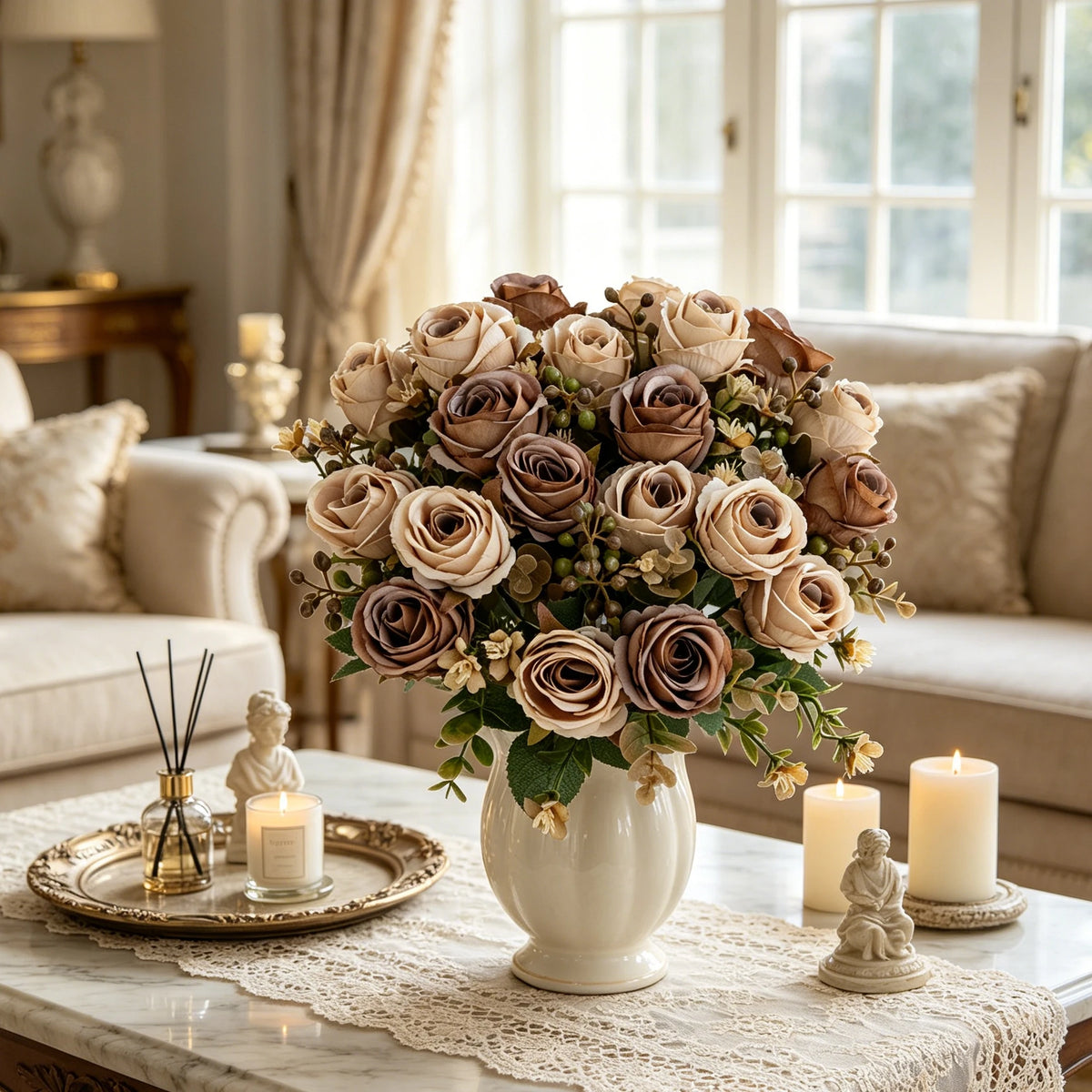 Artificial Silk Rose Bouquet for Weddings & Home Décor Artificial Silk Flowers Babs