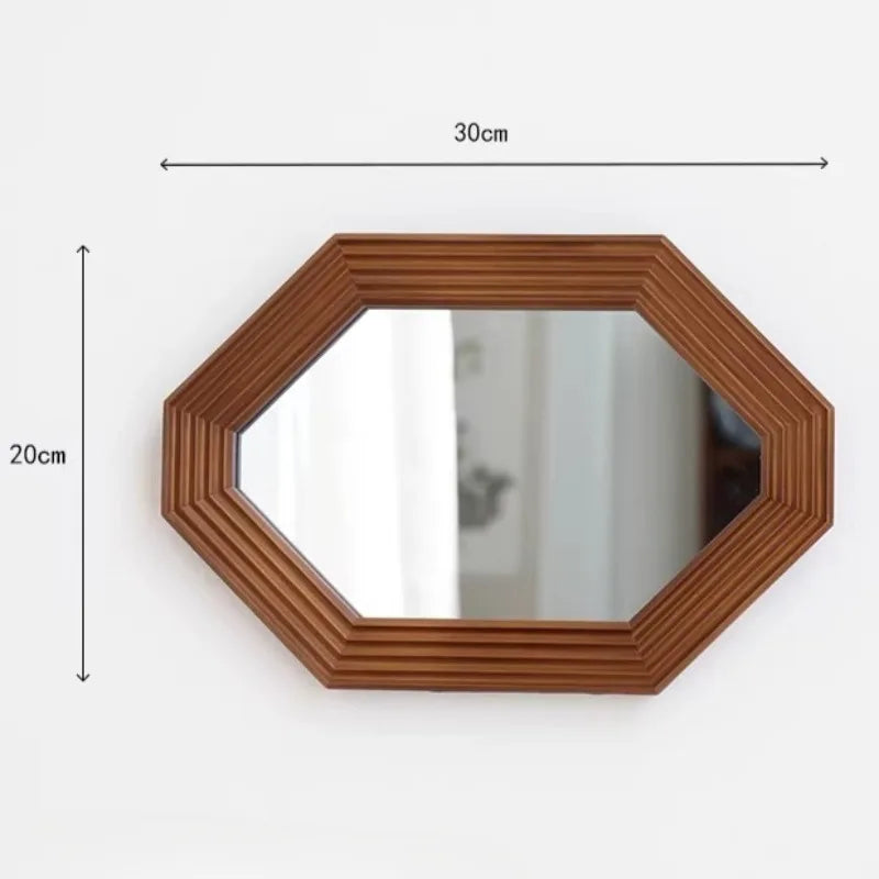 Nordic Pine Wood Framed Wall Mirror – Vintage Décor Decorative Wall Mirror Babs Small