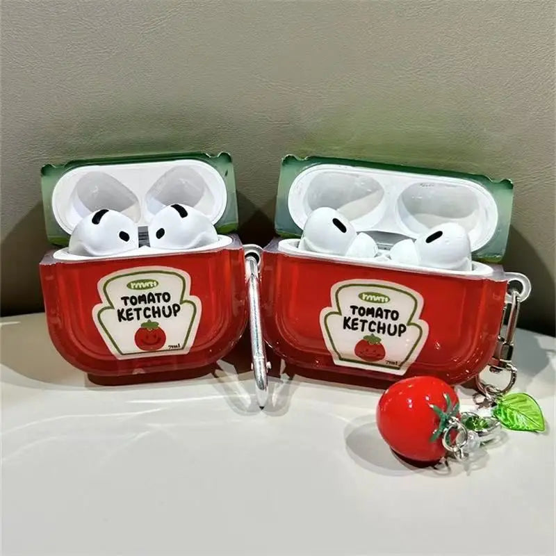 Ketchup Shaped AirPods Pro Case – Cute Silicone Cover Earphone Case Babs
