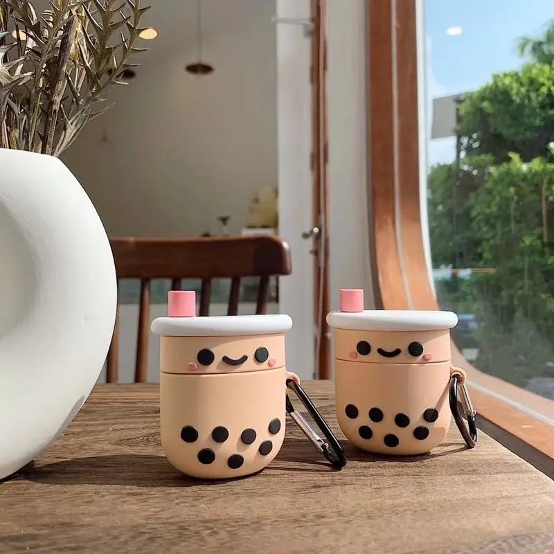 3D Bubble Tea Silicone Case for AirPods 1 & 2 – Cute Cover AirPods Silicone Case Babs