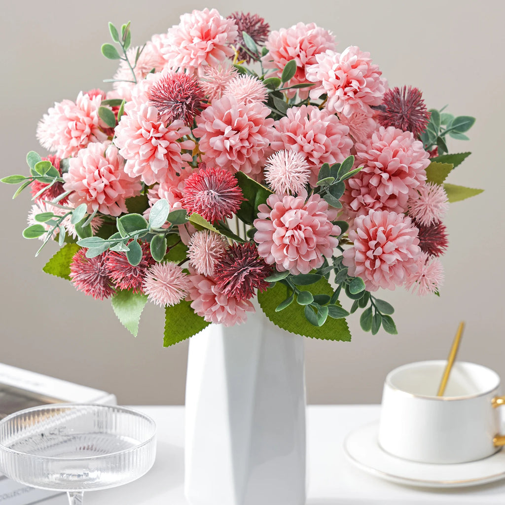 Artificial Silk Dandelion Chrysanthemum Flowers – Wedding Décor Artificial Silk Flowers Babs