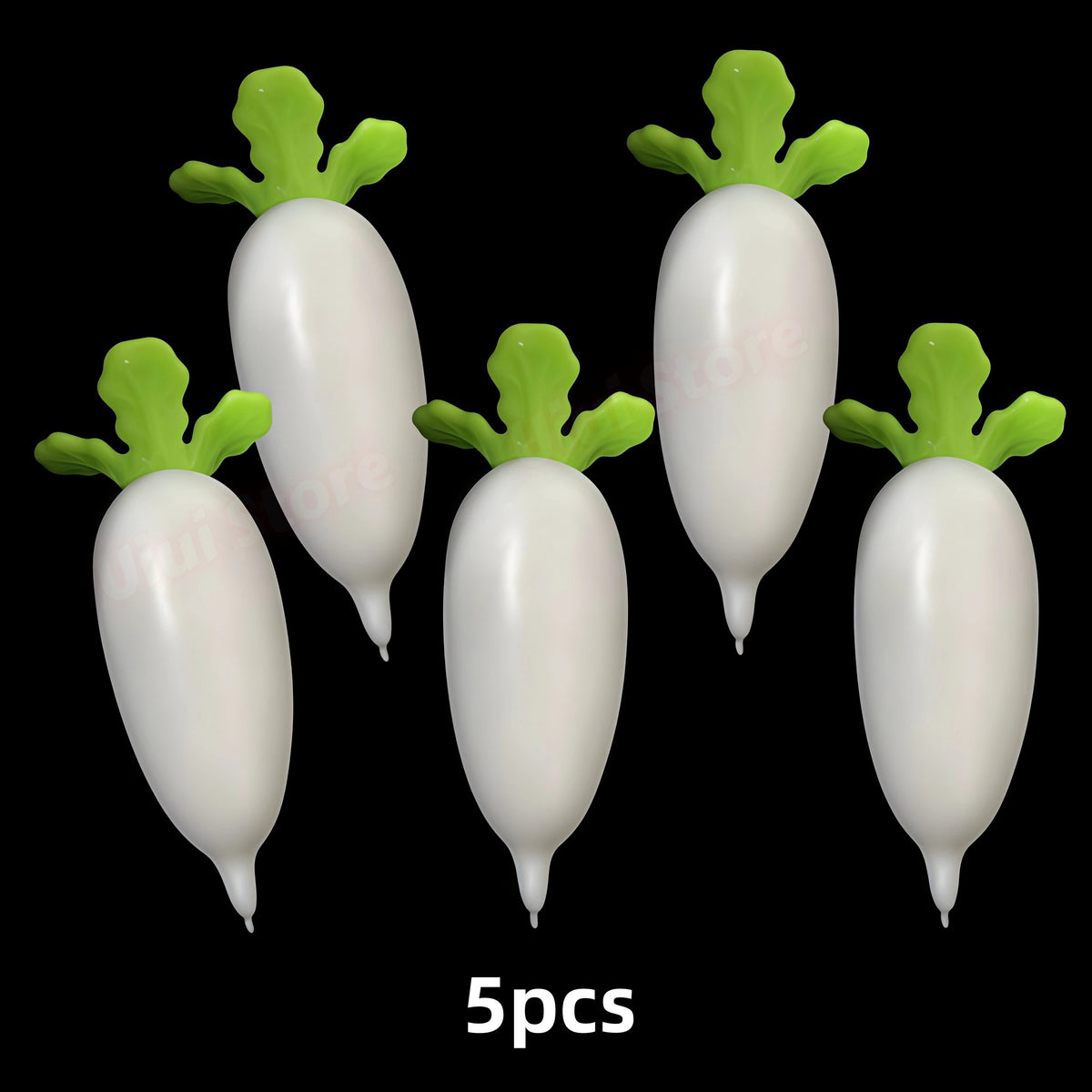 White Radish Crunchy Squishy ASMR Fidget Stress Ball Toy Squishy Fidget Toy Babs 5pcs