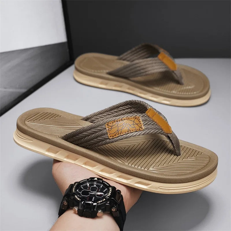 Men's Lightweight Anti-Slip Flip Flops – Beach Sport Sandals Men's Flip Flops Babs 41 Warm khaki
