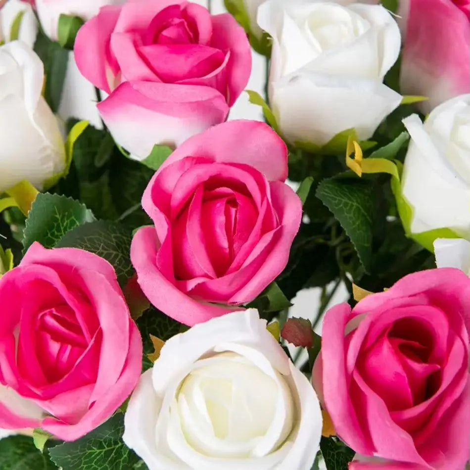 Artificial Silk Rose Bouquet – Wedding & Home Décor (5 or 15pc) Artificial Flower Bouquet Babs