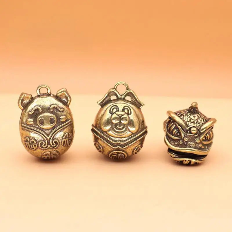Mini Antique Brass Bell | Chinese Buddha Fengshui Home Decor Decorative Bell Babs