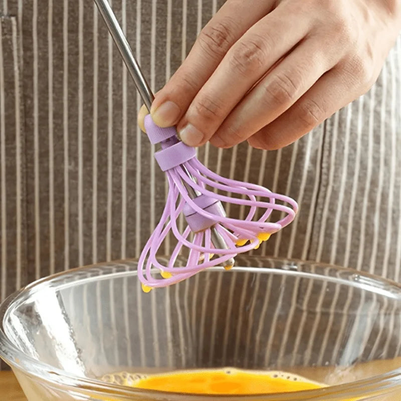 Semi-Automatic Hand Push Egg Whisk – Stainless Steel Beater Egg Whisk Beater Babs