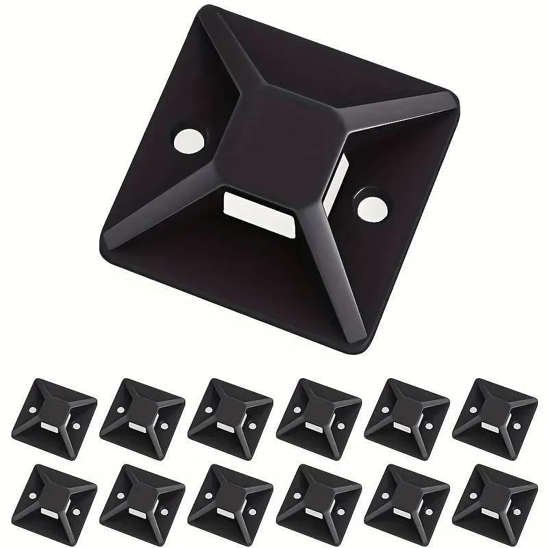 100pcs Adhesive Cable Tie Mounts – Stick-On Wire Anchors Cable Tie Mounts Babs