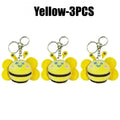 Cute Plush Bee Keychain – Soft Doll Pendant for Bags & Keys Plush Keychain Charm Babs Yellow-3PCS