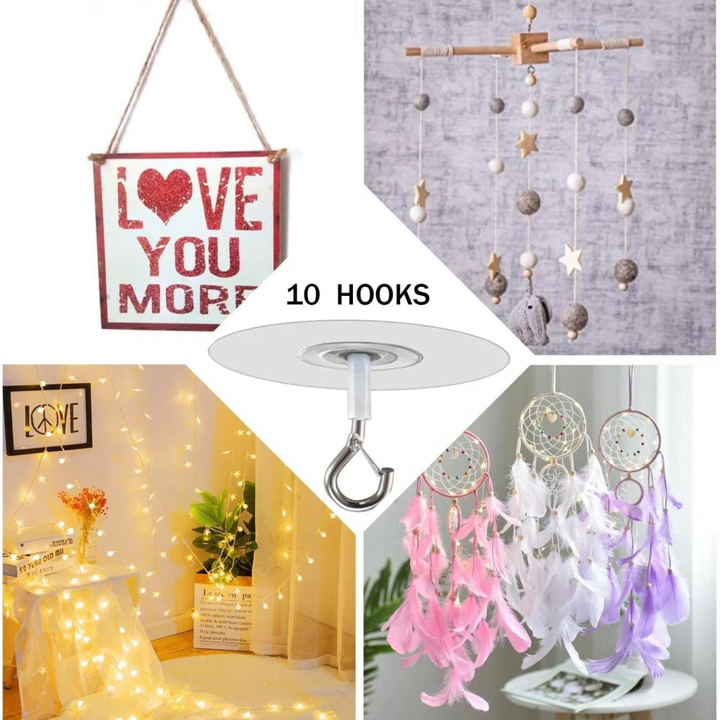 Heavy Duty Self-Adhesive Ceiling Hooks – No-Drill Hanging Adhesive Ceiling Hook Babs