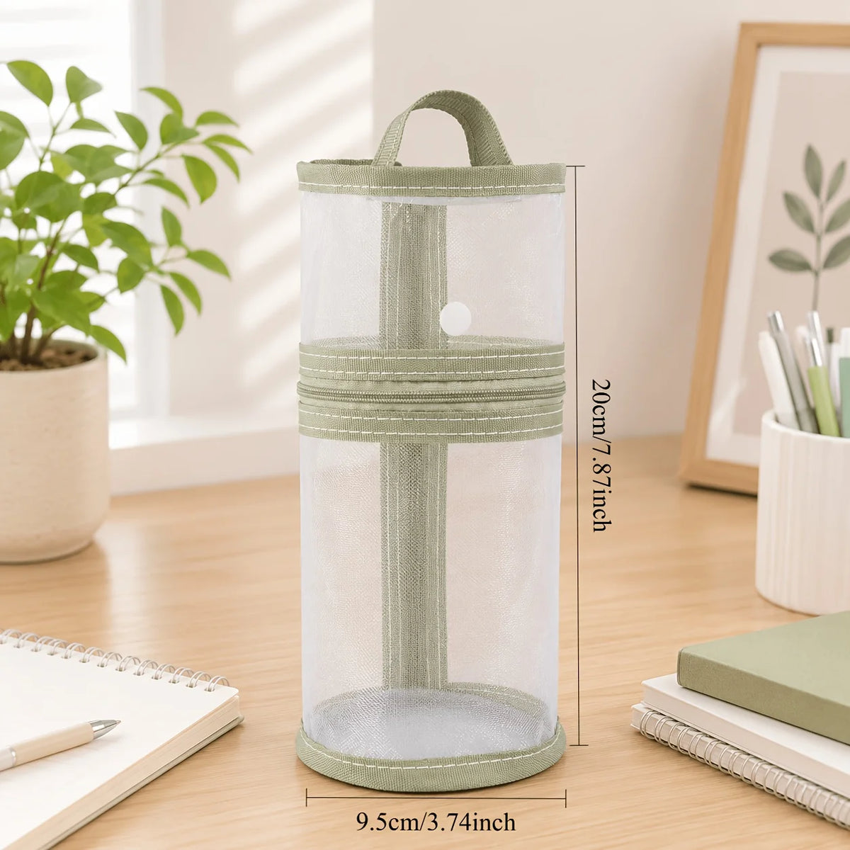 Transparent Stand-Up Pen Cases | Large Capacity, Set of 1–4 Pencil Case Organizer Babs green