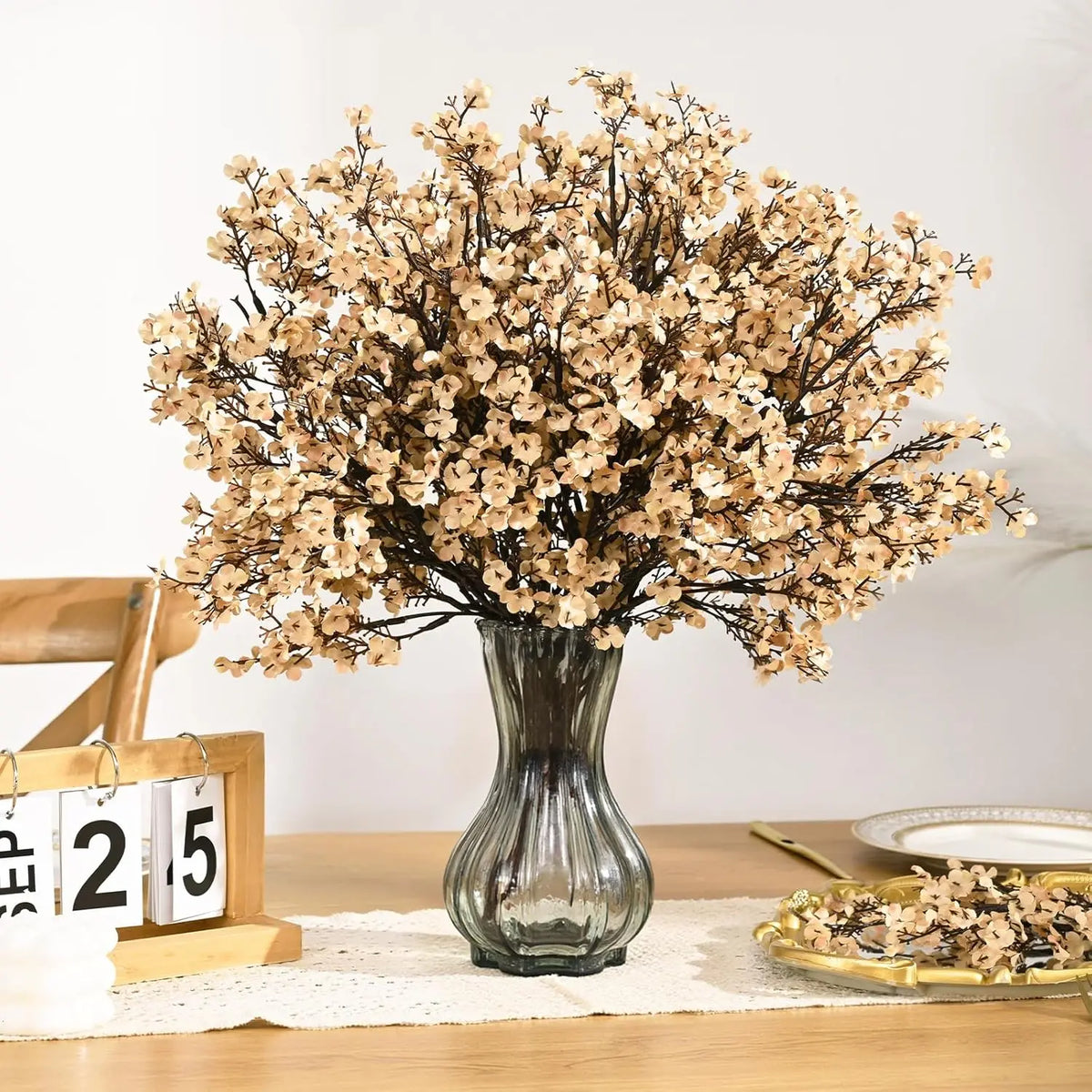 Gypsophila Artificial Baby's Breath Silk Flowers – Wedding Decor Artificial Flower Stems Babs