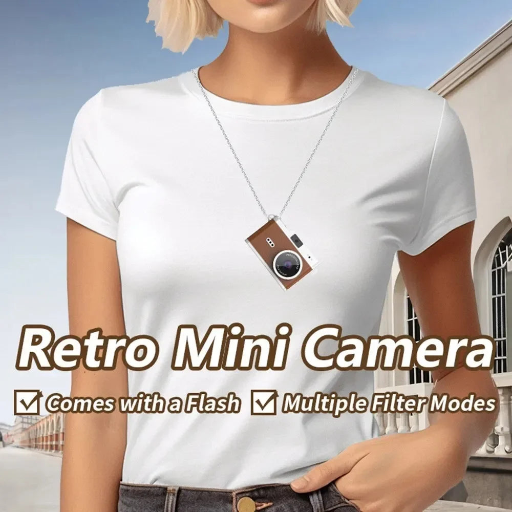 KEBIDUMEI 1080P Mini Retro Pocket Camera with LED Flashlight Mini Pocket Camera Babs